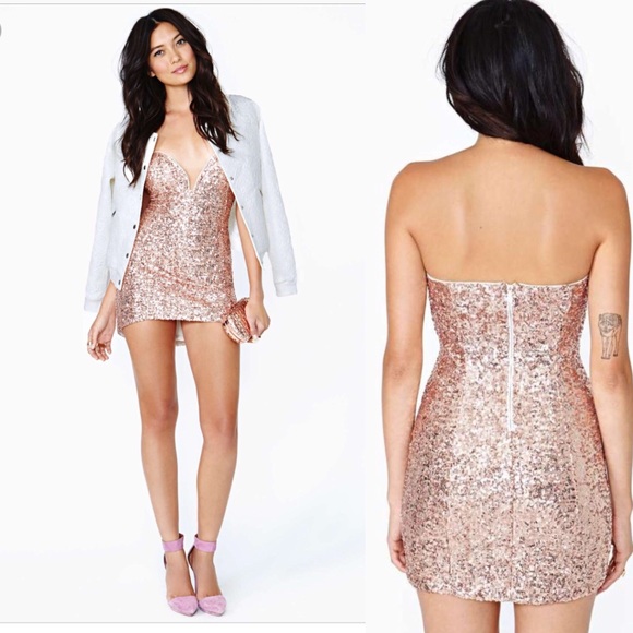 Nasty Gal Dresses & Skirts - Nasty gal pink sequin dress size large